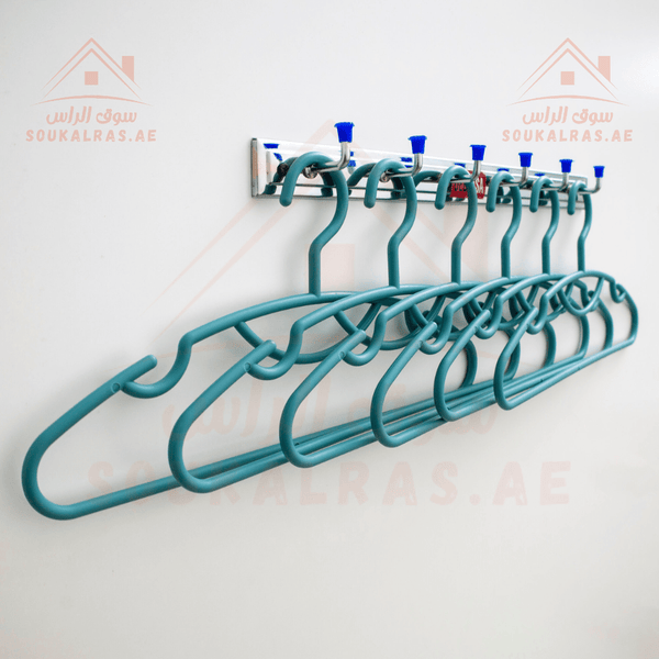 6 - Piece Plastic Durable Non - Slip Cloth Hanger Set - Green - Souk Al RasHousehold