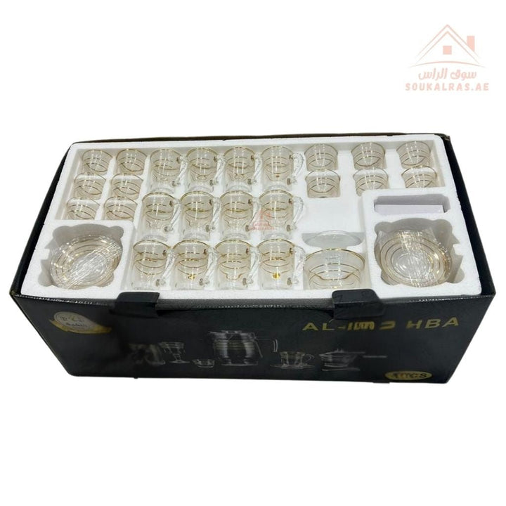 63 PCS Premium Glass Drinkware Serving Set with Jug & Cups | Elegant 63 - Piece Style | Perfect for Home, Majlis & Guests - Souk Al Ras