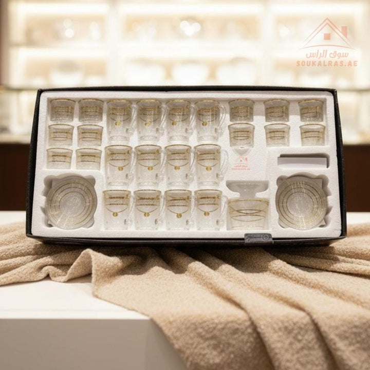 63 PCS Premium Glass Drinkware Serving Set with Jug & Cups | Elegant 63 - Piece Style | Perfect for Home, Majlis & Guests - Souk Al Ras