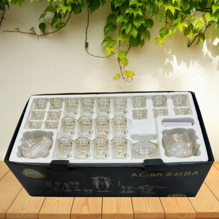 63 PCS Premium Glass Drinkware Serving Set with Jug & Cups | Elegant 63 - Piece Style | Perfect for Home, Majlis & Guests - Souk Al Ras