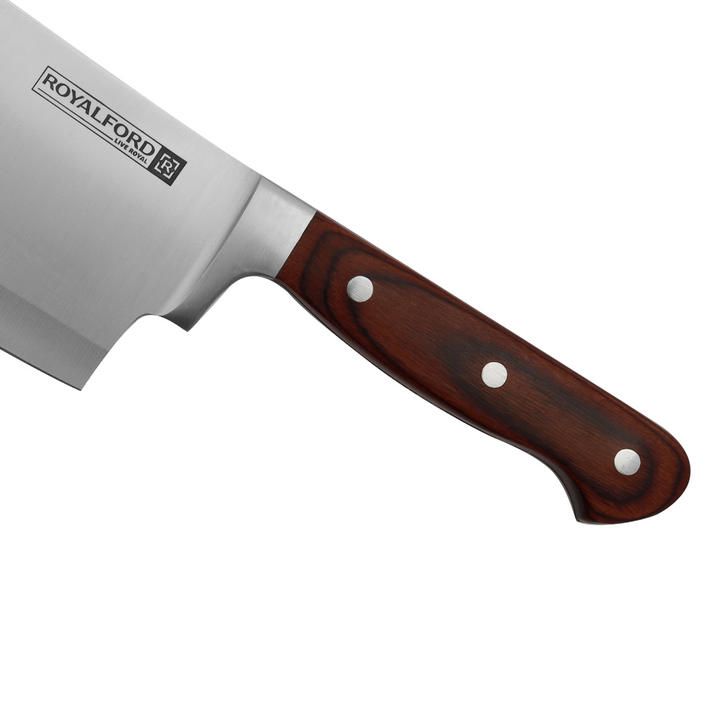 6 Cleaver Knife With Wooden Handle - Razor Sharp Meat Cleaver Stainless Steel Vegetable