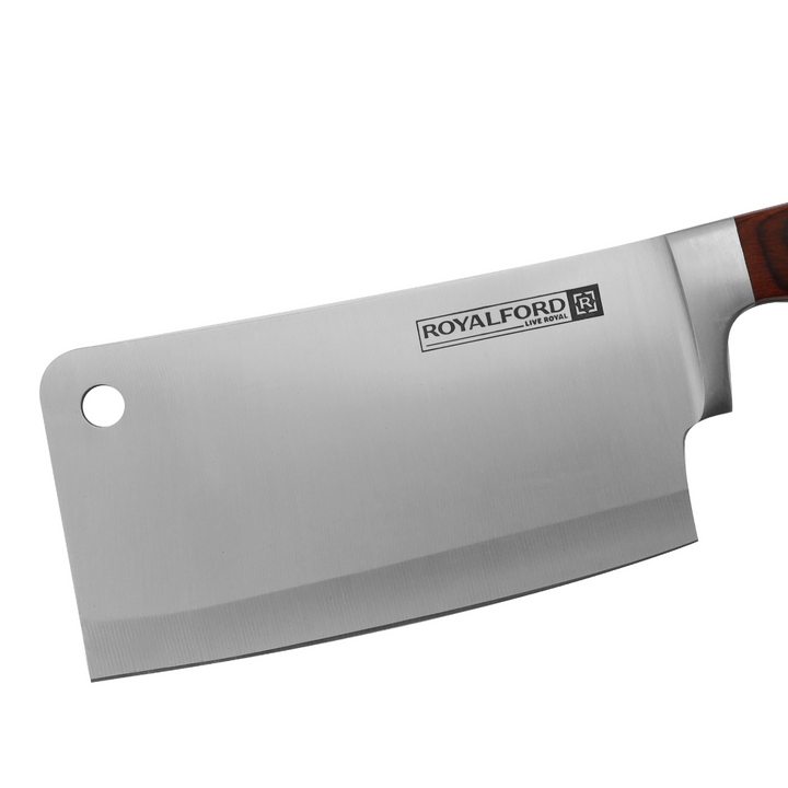 6 Cleaver Knife With Wooden Handle - Razor Sharp Meat Cleaver Stainless Steel Vegetable