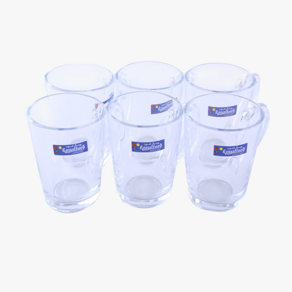 6 Pieces Glass Cup, 150 ml - Transparent Glass Cups