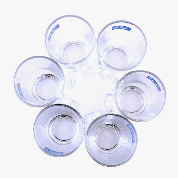 6 Pieces Glass Cup, 150 ml - Transparent Glass Cups