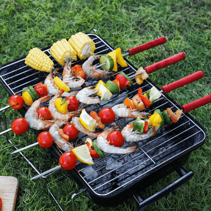 6Pcs BBQ Skewer - High - Quality Stainless Steel - Souk Al RasBBQ Grills