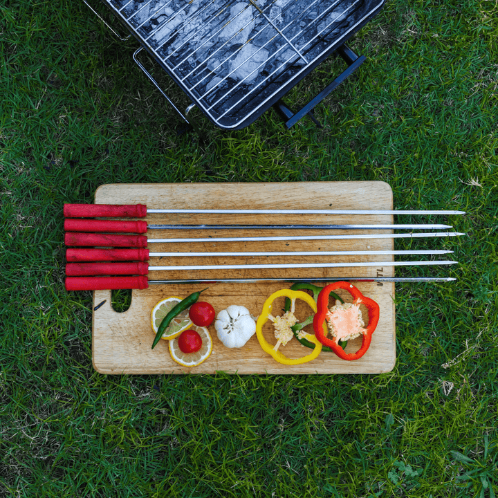 6Pcs BBQ Skewer - High - Quality Stainless Steel - Souk Al RasBBQ Grills