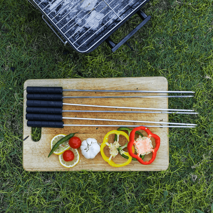 6Pcs BBQ Skewer - High - Quality Stainless Steel - Souk Al RasBBQ Grills