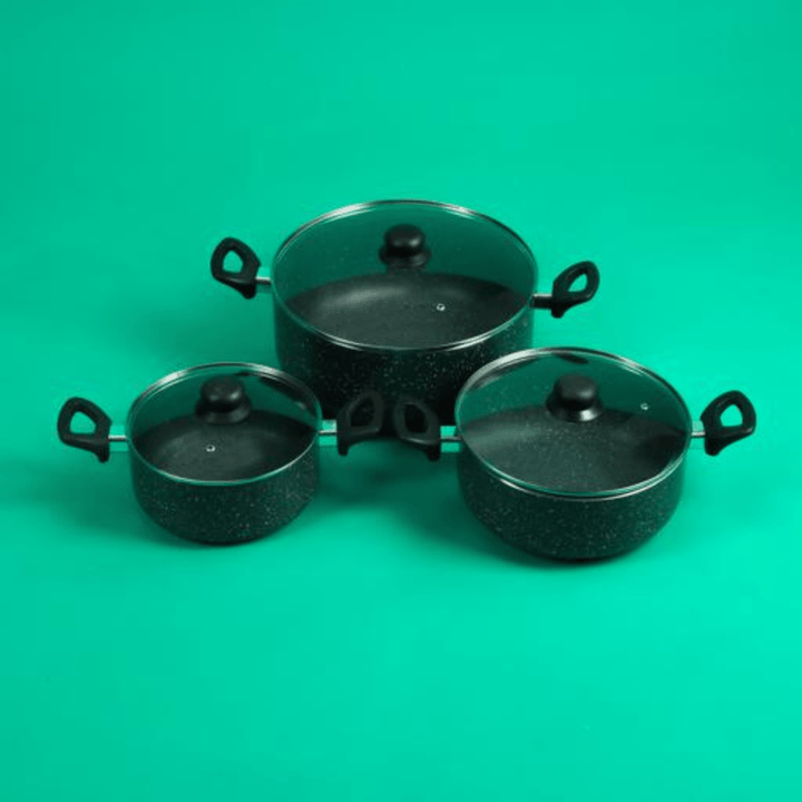 6Pcs Non Stick Cookware Set - Granite Coated - Souk Al RasCookware Sets