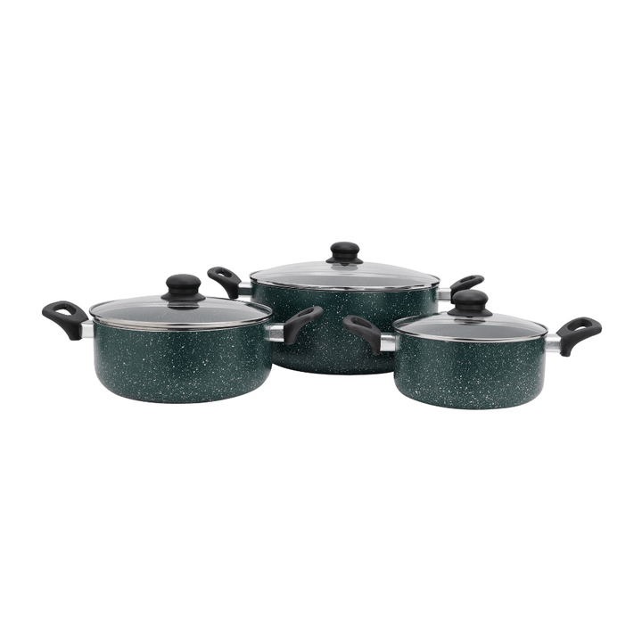 6Pcs Non Stick Cookware Set - Granite Coated - Souk Al RasCookware Sets