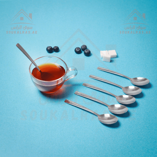 6pcs Stainless Steel Tea Spoon Set - Souk Al RasSpoons & Forks