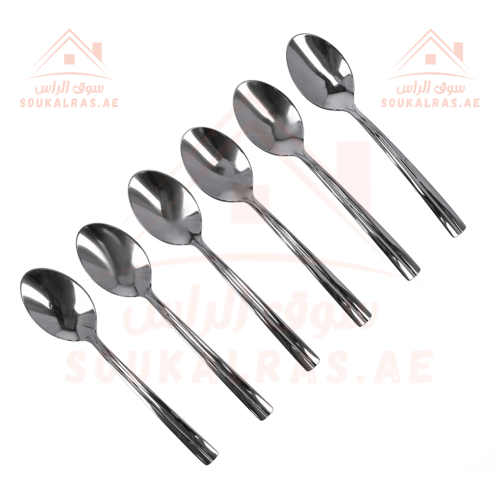 6pcs Stainless Steel Tea Spoon Set - Souk Al RasSpoons & Forks