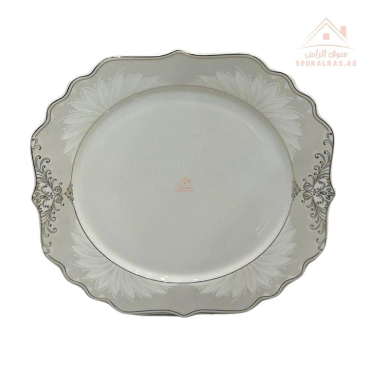 70 - Piece Fine Porcelain Dinner Set | Luxury White Dinnerware with Elegant Gold Pattern | Full Serving Set for 6 Guests - Souk Al Ras