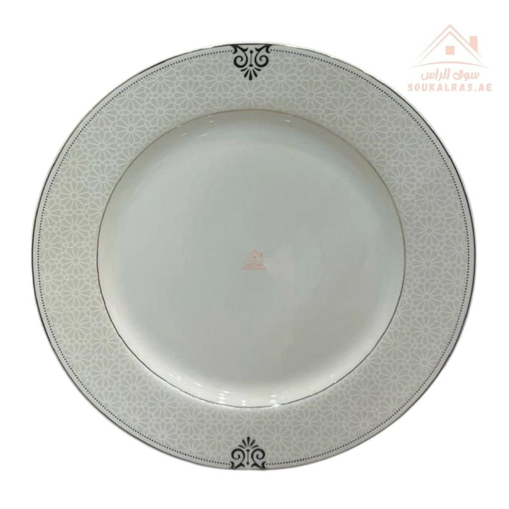 70 - Piece Fine Porcelain Dinner Set | Luxury White Dinnerware with Elegant Gold Pattern | Full Serving Set for 6 Guests - Souk Al Ras