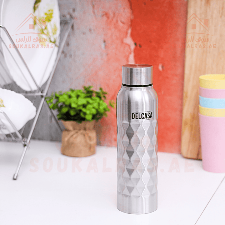 750ml Stainless Steel Water Bottle | Double Wall Insulation for Hot & Cold Drinks - Souk Al RasWater Bottles