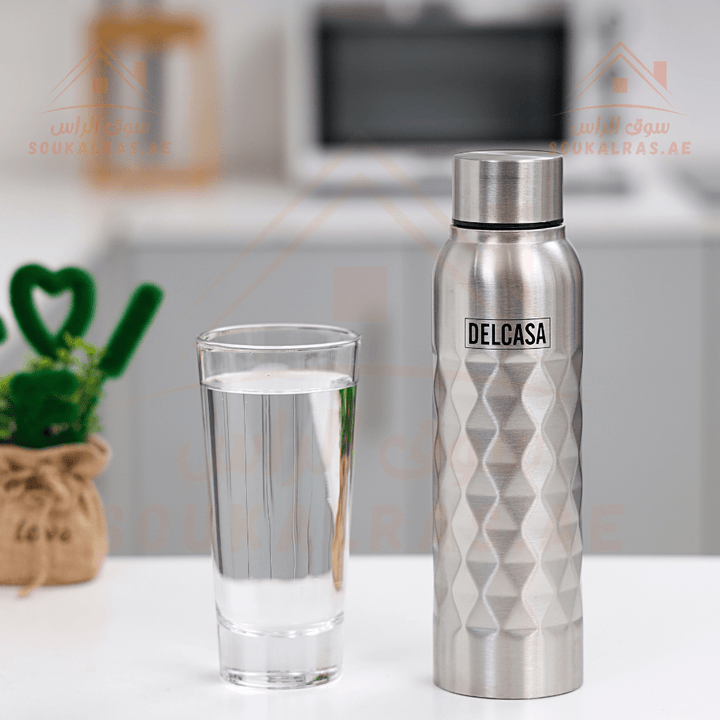 750ml Stainless Steel Water Bottle | Double Wall Insulation for Hot & Cold Drinks - Souk Al RasWater Bottles