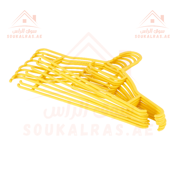 8 - Piece Plastic Non - Slip Cloth Hanger Set - Yellow - Souk Al RasHousehold Supplies