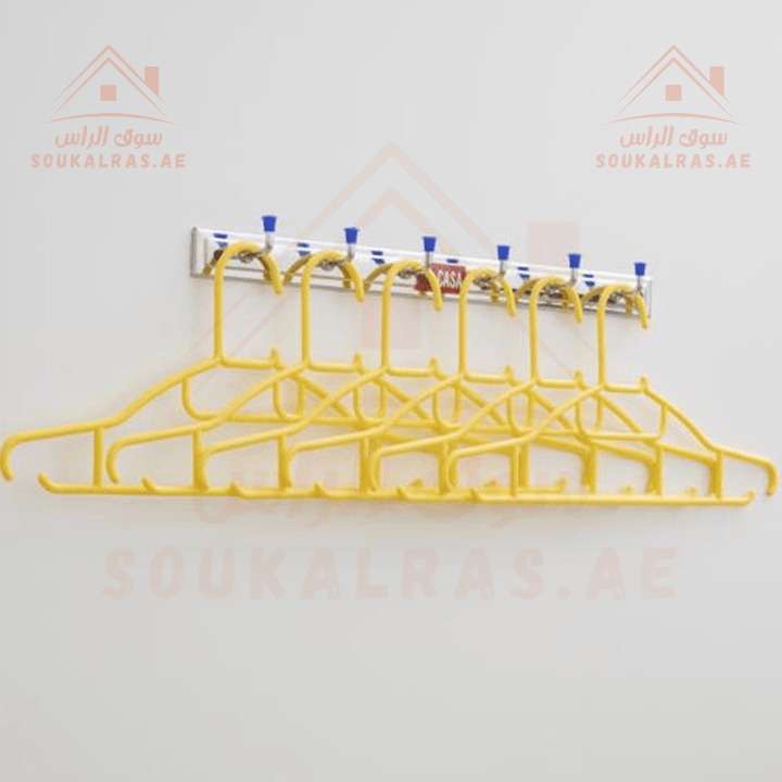 8 - Piece Plastic Non - Slip Cloth Hanger Set - Yellow - Souk Al RasHousehold Supplies