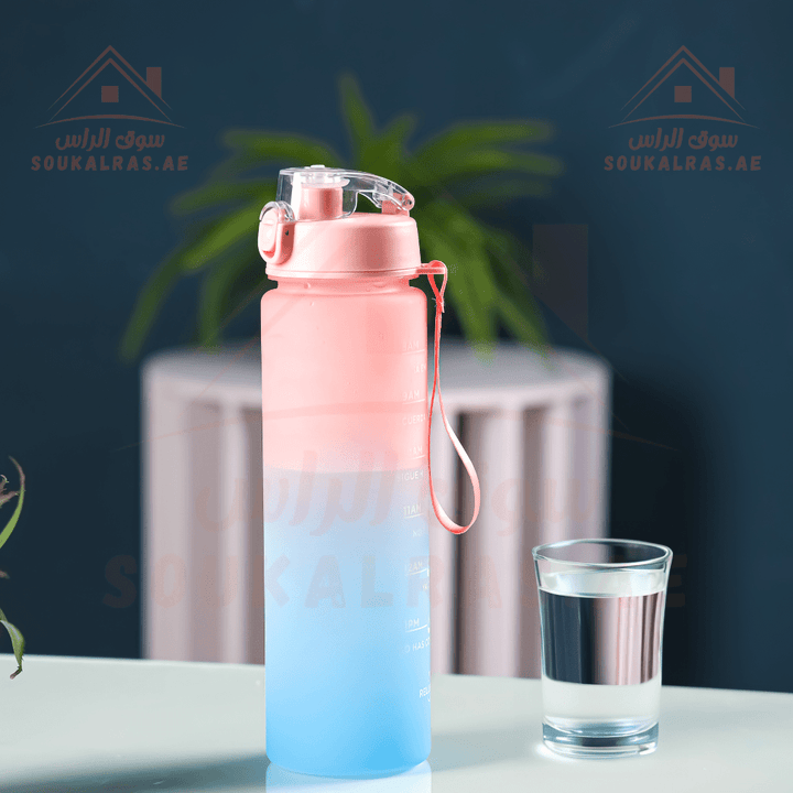 800ml Water Bottle with Volume Tracker - Leak - Proof & Eco - Friendly - Souk Al RasWater Bottles