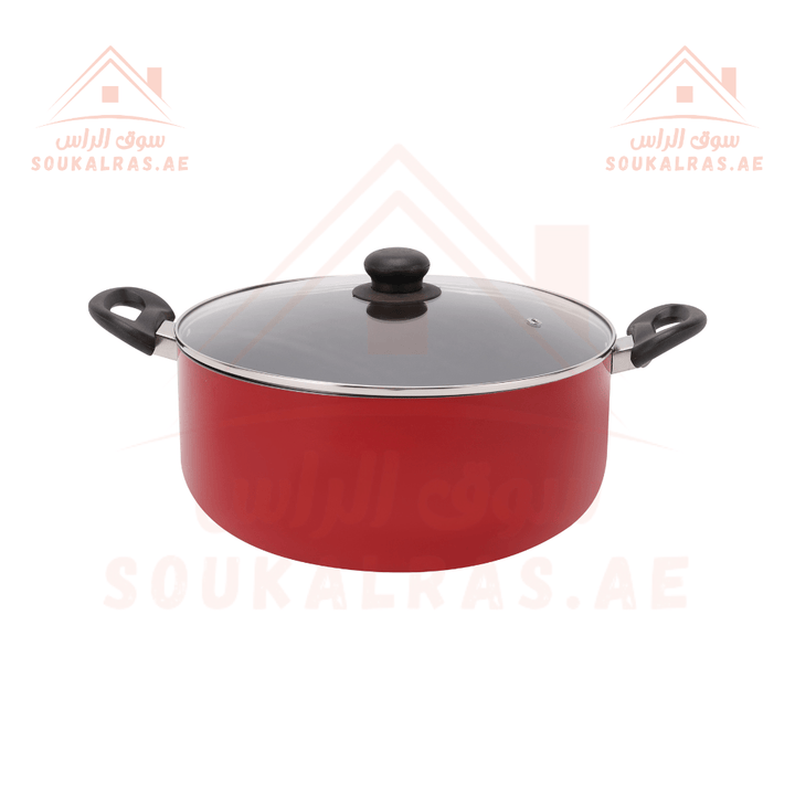 8Pcs Non Stick Cookware Set - Red - Souk Al RasCookware Sets