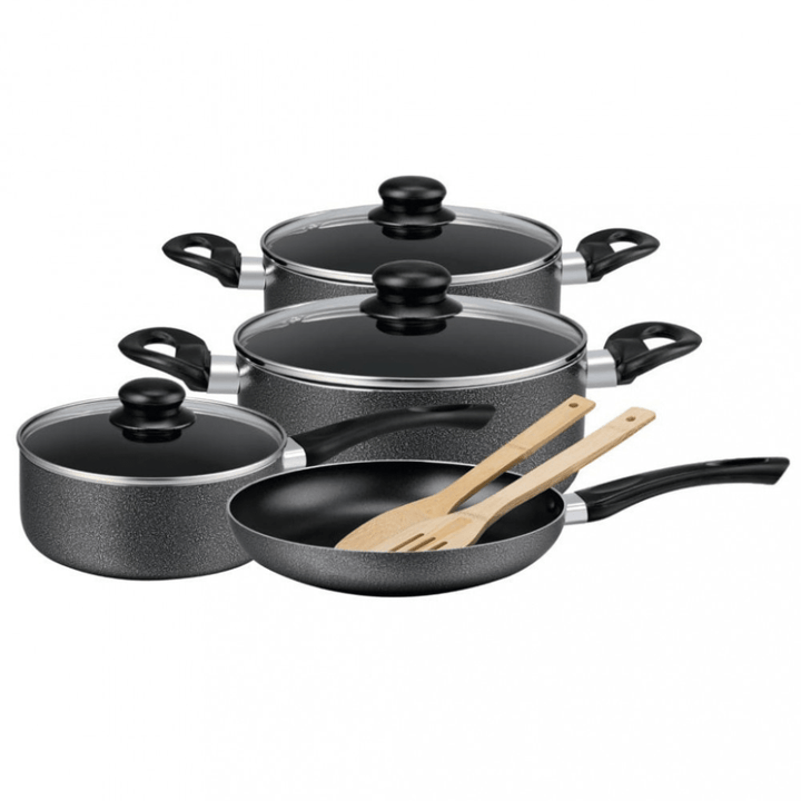 9Pcs Non - Stick Cookware Set - Durable, Scratch Resistant and Heat Resistant - Souk Al RasCookware Sets