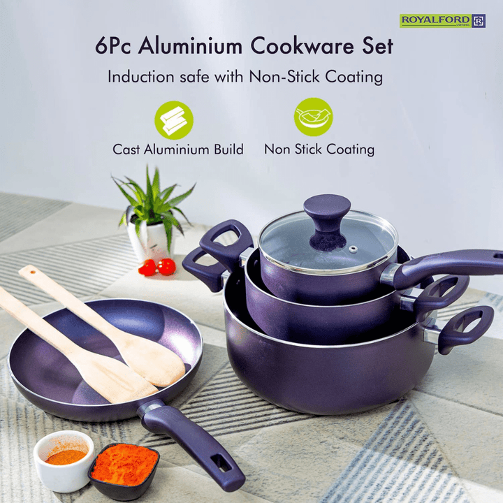 9Pcs Non - Stick Cookware Set - Durable, Scratch Resistant and Heat Resistant - Souk Al RasCookware Sets