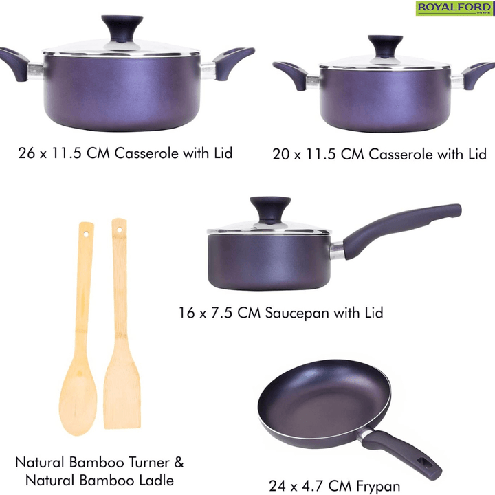 9Pcs Non - Stick Cookware Set - Durable, Scratch Resistant and Heat Resistant - Souk Al RasCookware Sets