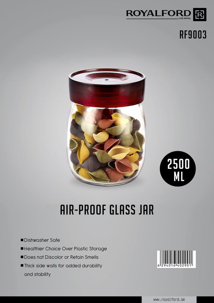 Air-Proof Glass Jar – Round Shaped 2500Ml