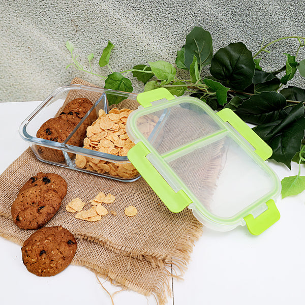 Air Tight Food Container - Clear & Green 1L