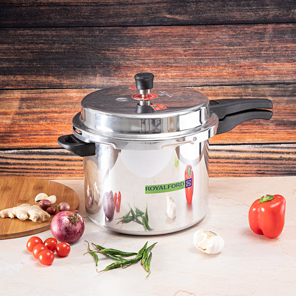 Aluminium Induction Base Pressure Cooker - Lightweight & Durable Cooker With Lid 10L