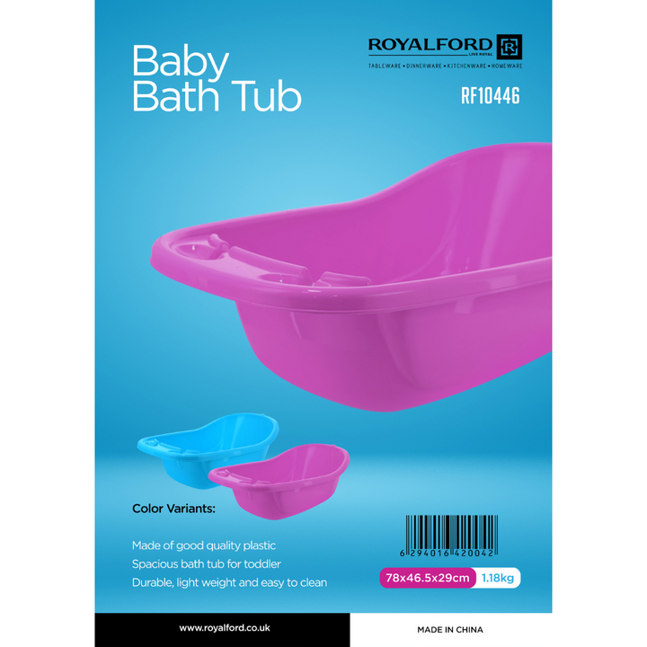 Baby Bath Tub - Good Quality Plastic - Ergonomic & Spacious - Lightweight