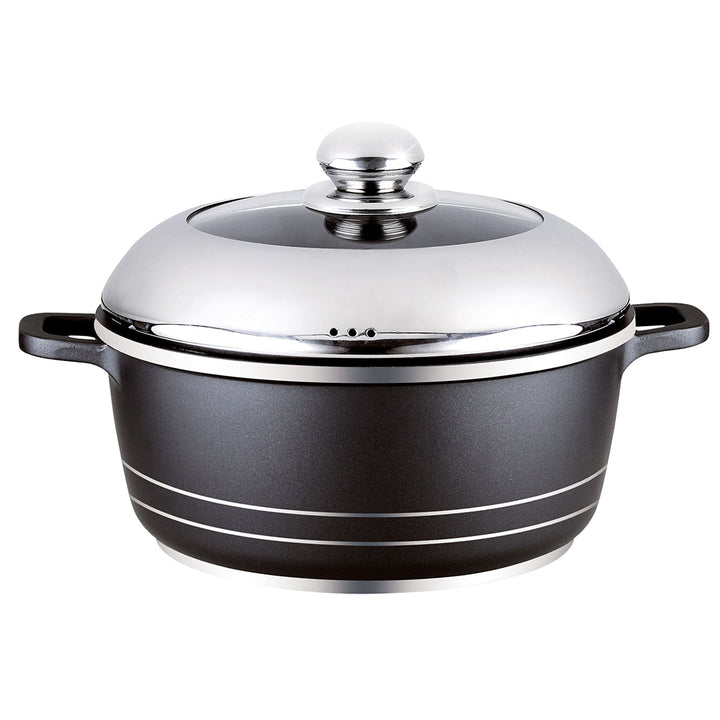 Black & Stainless Steel Classic Die-Cast Aluminum Casserole 36CM