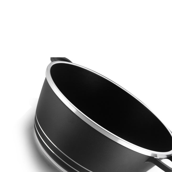 Black & Stainless Steel Classic Die-Cast Aluminum Casserole 36CM