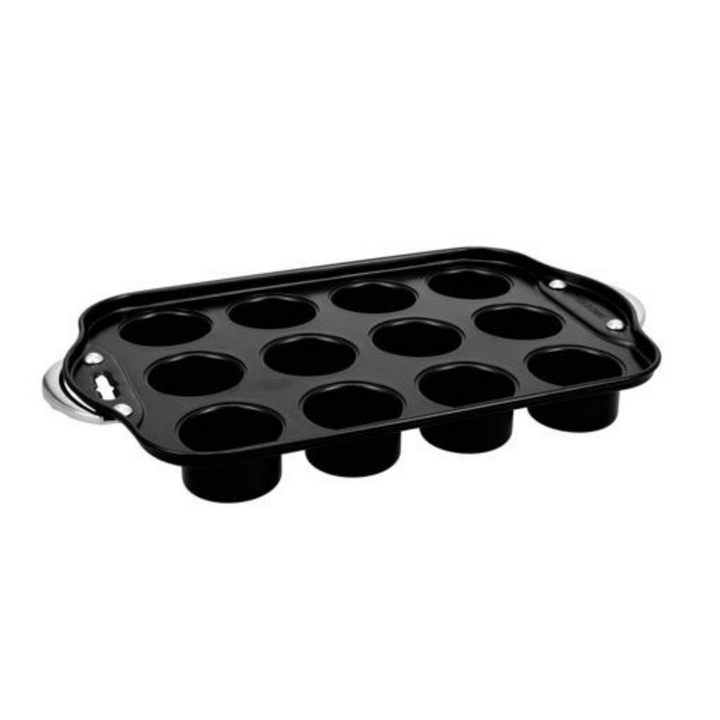 Carbon Steel Muffin Pan with Loose Base - Non-Stick Coating - 12 Cups Baking Pan