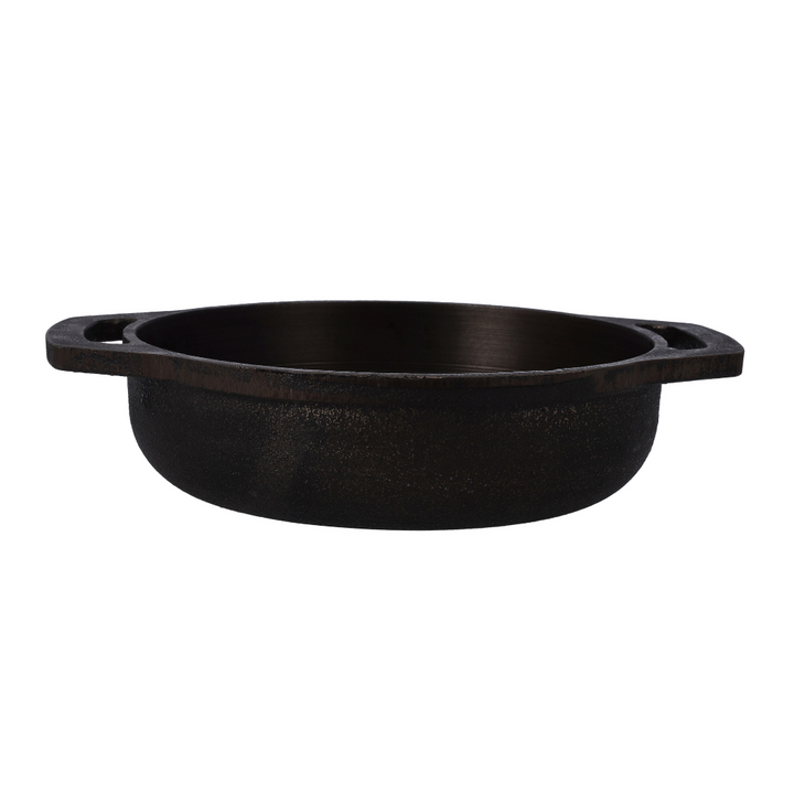 Cast Iron Flat Base Kadai - Pre-Seasoned 26CM