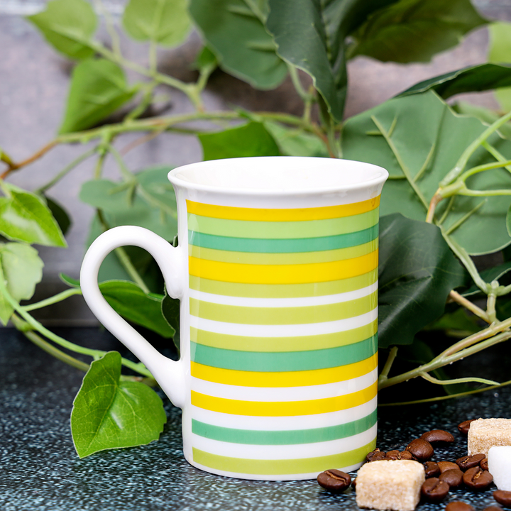 Ceramic Mug - Colorful Striped Design 10 Oz