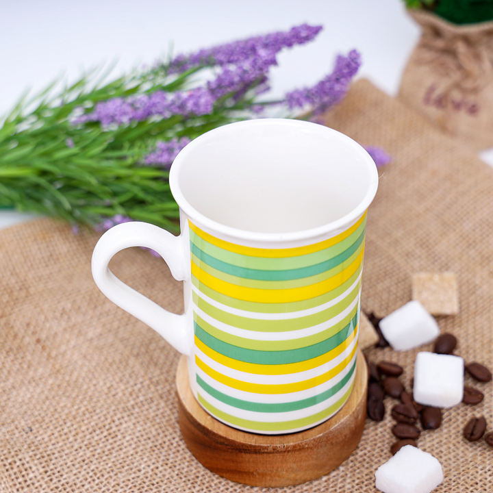 Ceramic Mug - Colorful Striped Design 10 Oz