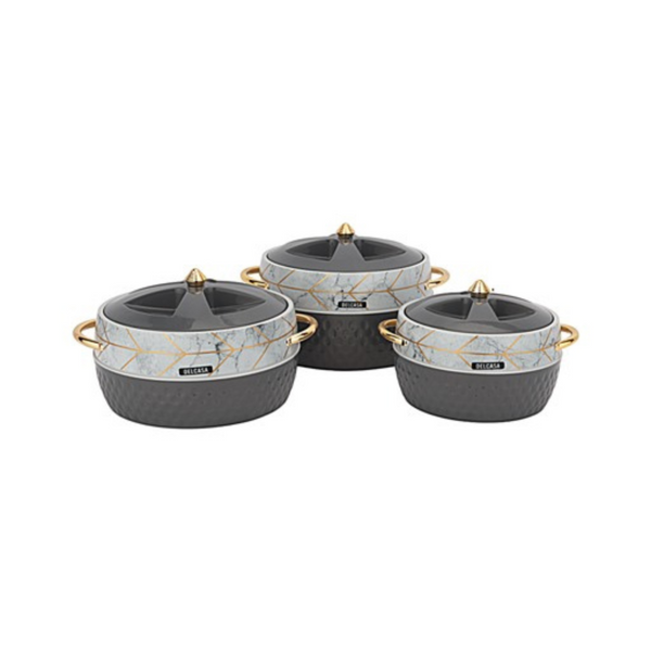 Copy of majestics Thermal Insulated Casserole Hot Pot Food Warmer set of 3(1.3-2.25-2.95)L In grey 