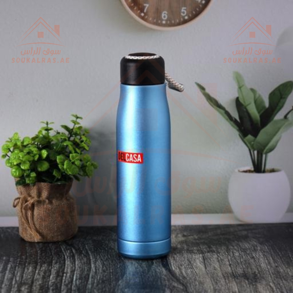 Delcasa 500ML Stainless Steel Vacuum Bottle | Sleek Blue Insulated Water Bottle for Hot & Cold Drinks