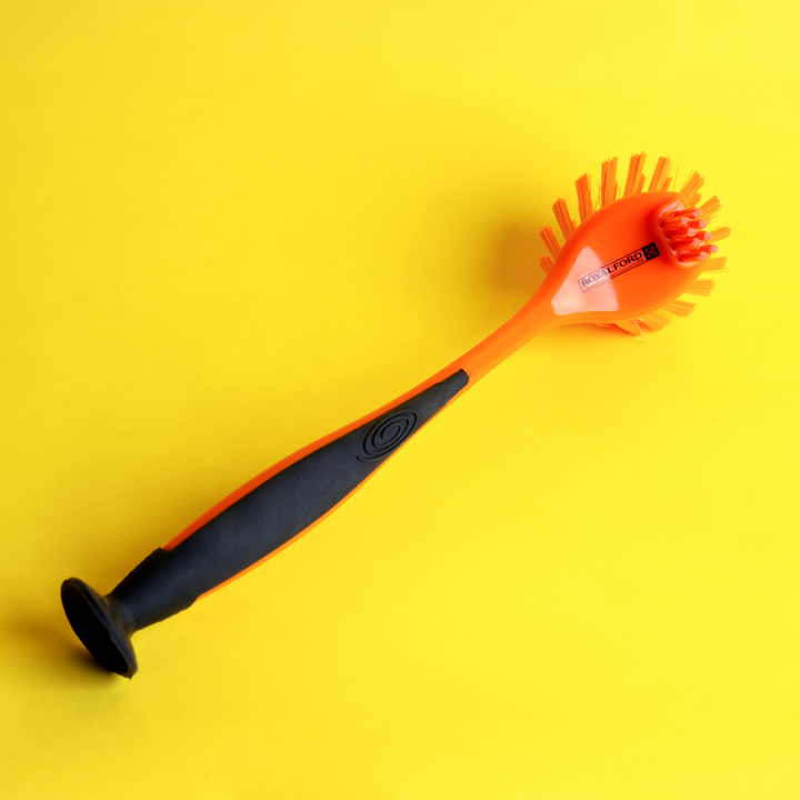 Dish Brush - Best Scratch-Free Cleaning Tool - Orange Kitchen Brush