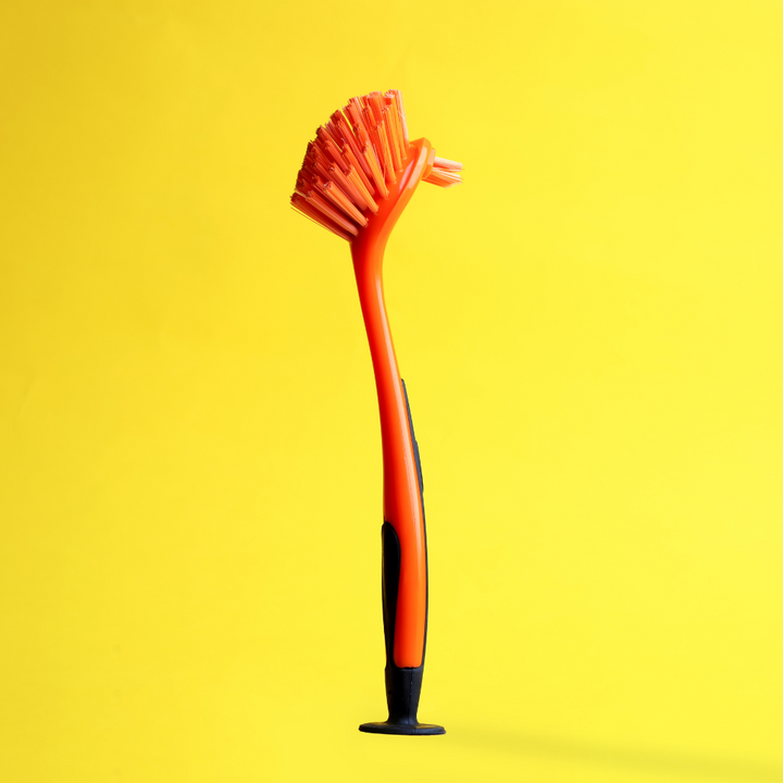 Dish Brush - Best Scratch-Free Cleaning Tool - Orange Kitchen Brush