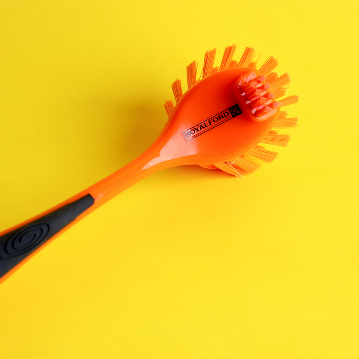 Dish Brush - Best Scratch-Free Cleaning Tool - Orange Kitchen Brush