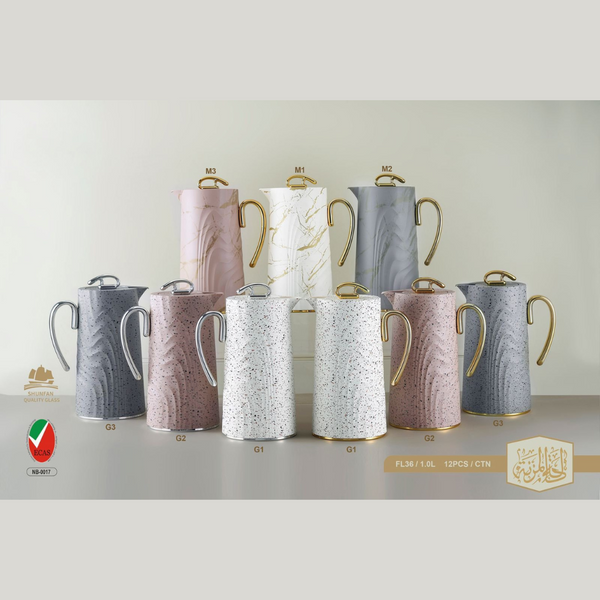 Elegant Porcelain Coffee and Tea Pot - 1 Liter - 2Pcs