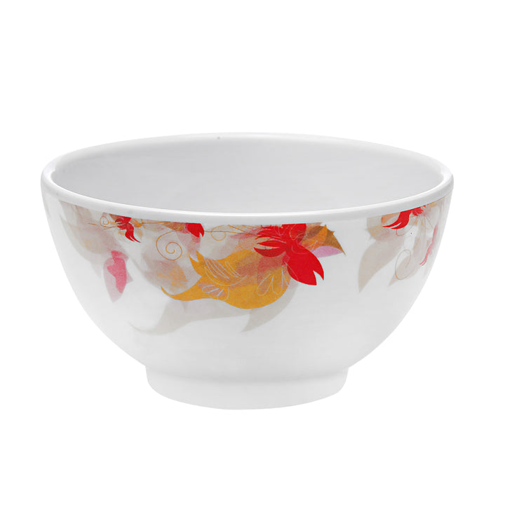 Flower Carnival Melamine Ware Rice Bowl - White 9cm