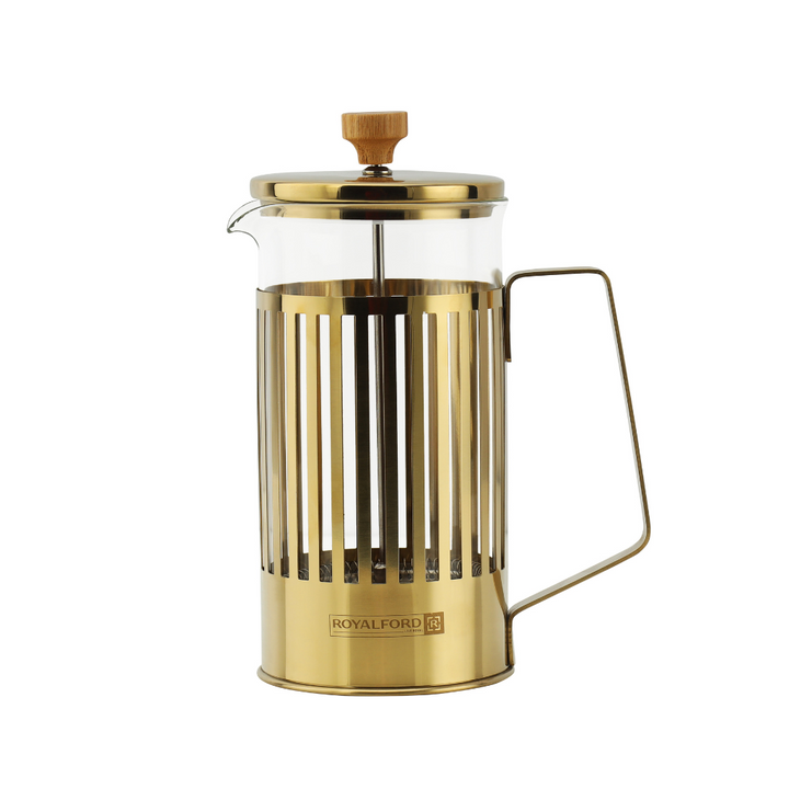 French Press Coffee Maker - Borosilicate Glass Jar - Stainless Steel Frame 1000ml