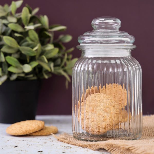Glass Air Proof Cookie Jar - Premium Quality 1L