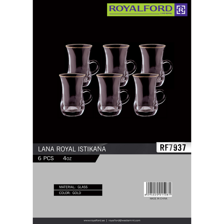 Glass Lana Royal Istikana - Classic Design 6 Pcs