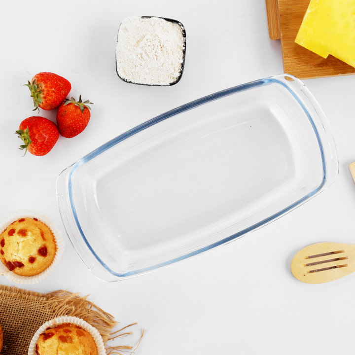 Glass Loaf Dish - Rectangular Roasting & Baking Tray 1.8L