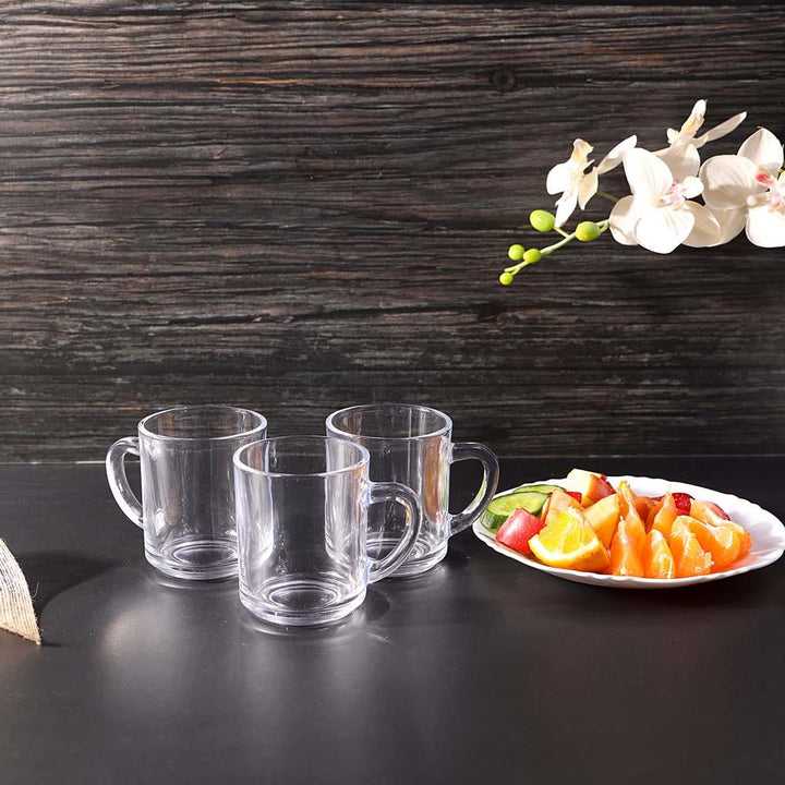 Glass Mug Set - Clear Glass Mugs 3Pieces