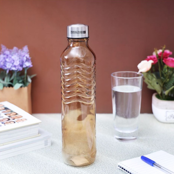 Glass Water Bottle - Steel Cap - Leak-Proof 750ml