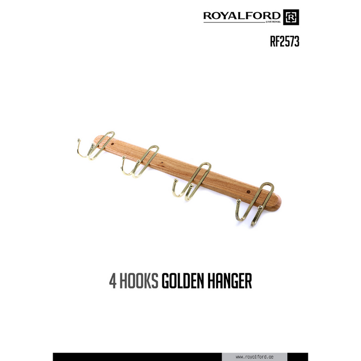 Golden Hooks - High-Quality Wooden Frame 4 Pieces